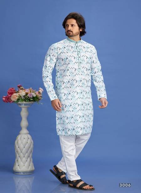 Sky Blue Multi Colour Party Mens Wear Pintux Stright Kurta Pajama Wholesale Online 3006
