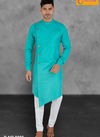 Sky Blue Outluk Vol 9 Eid Special Regular Wear Designer Plain Side Cut Kurta Pajama 9006