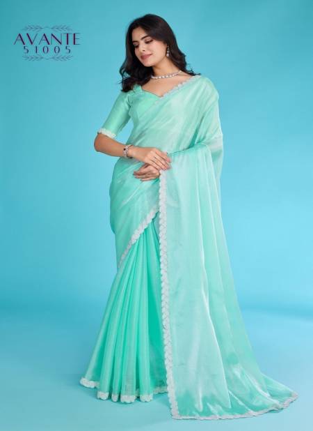 Sky Colour Avante By Sethnic Tissue Burberry Fancy Saree Exporters In India 51005