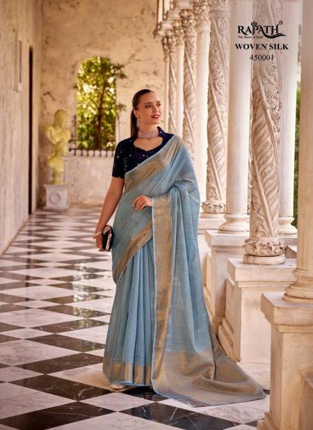 Sky Colour Delicate Silk By Rajpath Fancy Linen Wedding Sarees Wholesale Price In Surat 450001