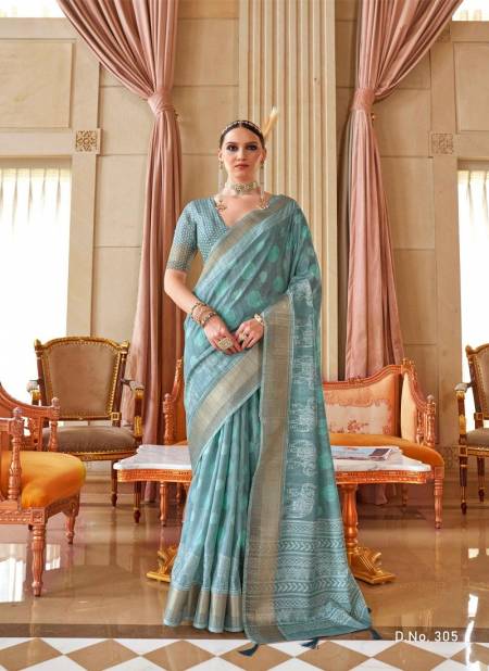 Sky Colour Kumud By Kala Jamun Silk Printed Office Wear Saree Suppliers In India 305