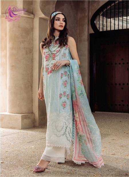 Sky Colour Maria B Vol 2 By Dinsaa Designer Salwar Suit Catalog 200