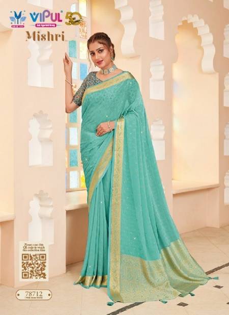 Sky Colour Mishri By Vipul Weaving Sarees Wholesale Clothing Distributors In India 78712