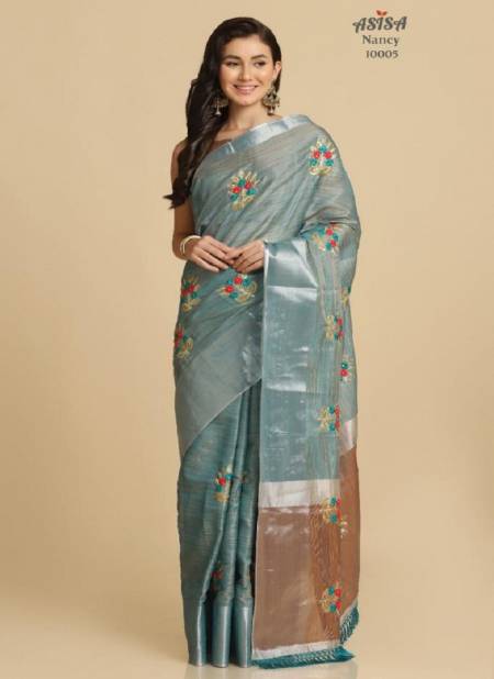 Sky Colour Nancy By Asisa Designer saree catalog 10005
