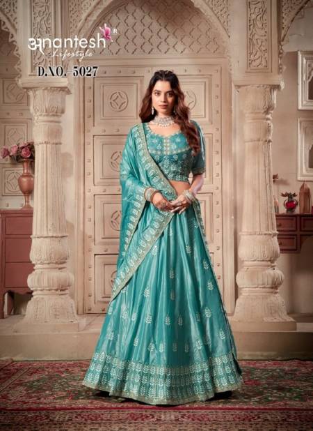 Sky Colour Occations Vol 7 By Anantesh Designer Wholesale Lehenga Choli Suppliers In Mumbai 5027