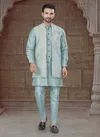 Sky Colour Outluk Vol 135 Jcaquard Mens Modi Jacket Kurta Pajama Wholesale Maunfacturers 135001