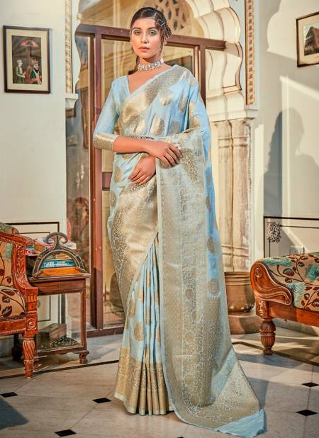 Sky Colour Rozy Silk Rajpath Colours Wholesale Banarasi Silk Sarees Catalog 108002