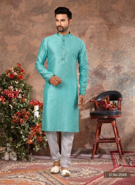 Sky Colour Vol 10 Occasion Wear Mens Kurta Pajama Wholesale Market In Surat 2049