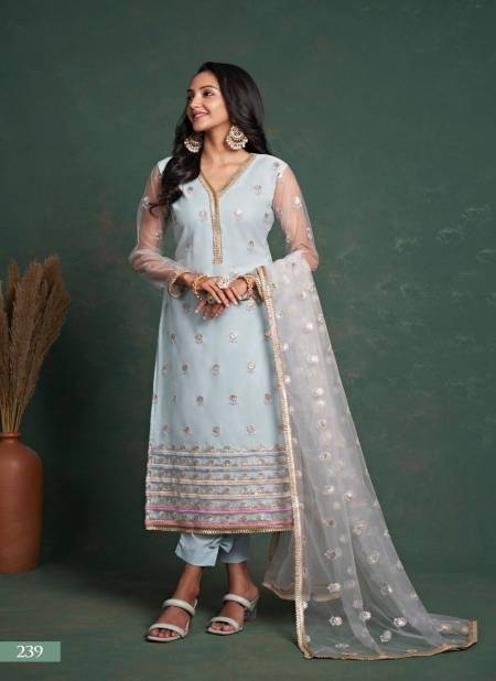 Sky Colour Zehra Vol 5 By Nrayani Fashion Wedding Wear Salwar Suit Catalog 239