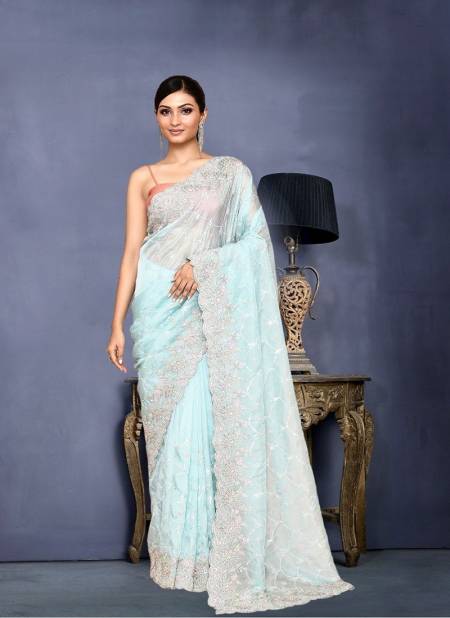 Sky Colour kaavyani Vol 4 By Mahotsav Designer Party Wear Saree Exporters In India N7493 B