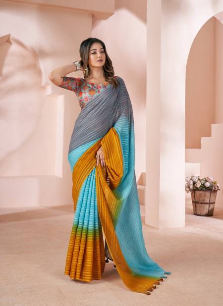 Sky Multi Grassy By Sr Linen Printed Daily Wear Saree Wholesale Price In Surat