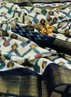 Blue Sonakshi Cotton Saree With Zari Border & Running Blouse with Saree JK 001