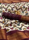 Purple JK Series New Hit Design Arrived Sonakshi Cotton Saree With Zari Border & Running Blouse Collection JK 004