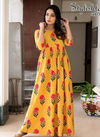Pink Girlish Designer Stylishta Vol 3 Pure Maslin with Digital Print Party Wear Gown Collections 5005