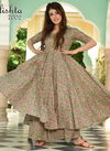 Light Sea Green Designer Stylishta Vol 7 Pure Maslin with Digital Printed Party Wear Kurtis with Plazzo Suit 7002