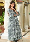 Mint Cream Designer Party Wear Stylishta Vol 7 Pure Maslin with Digital Printed Kurtis with palazzo Suit Collections 7005