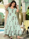 Blue Stylishta Vol 7 Pure Maslin with Digital Print Powder Kurti with Plazzo Suit 7008