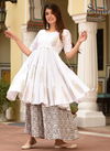 White Digital Print Stylishta Vol 7 Pure Maslin Designer and Party Wear Kurtis with palazzo Suit Collections 7003