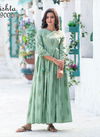 Moss Green Stylishta Vol 9 Pure Maslin with Digital Printed Work Designer and Party Wear Gown Collections 9002