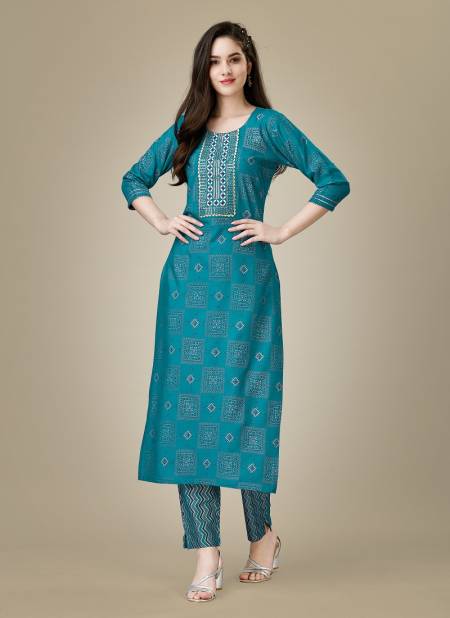 Teal Blue Aaradhna 1009 To 1026 Kurti With Bottom Wholesale Shop In Surat 1026