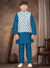 Teal Blue And White Outluk Kids Vol 2 Party Wear Wholesale Modi Jacket Kids Wear Catalog 215