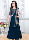 Teal Blue Colour Alka Vol 38 Girls Wear Catalog 264