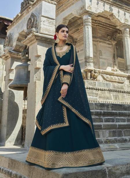 Teal Blue Colour Amaya By Zubeda Gown Catalog 22303