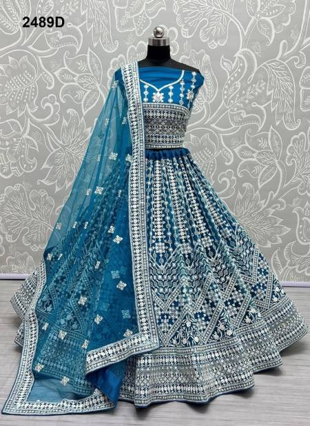 Teal Blue Colour Anjani Art 2489 Colors Patry Wear Lehenga Choli Catalog 2489 D