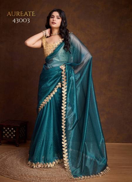 Teal Blue Colour Aureate By Sethnic Fancy Wear Saree Wholesalers In Delhi 43003