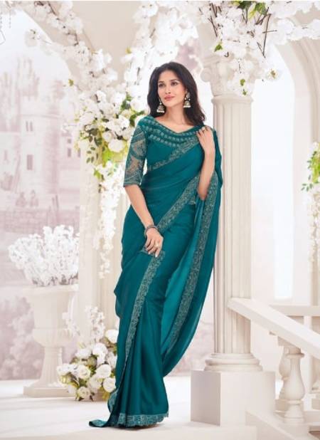 Teal Blue Colour Exotique Vol 5 By Anmol Embroidery Saree Wholesale Online 9213