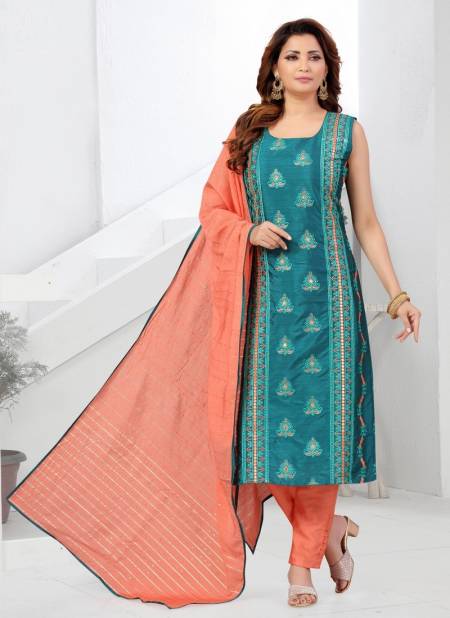 Teal Blue Colour Ikaaya Wholesale Designer Salwar Suits Catalog 818 B