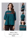 Teal Blue Colour Janasya Designer Ladies Top Catalog 201