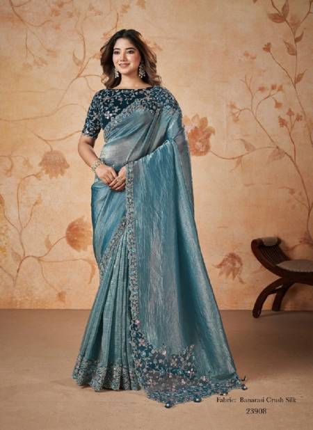 Teal Blue Colour Mahotsav Moh Manthan 23900 Series Dakshika Latest Designer Wear Saree Surat Wholesale Market 23908