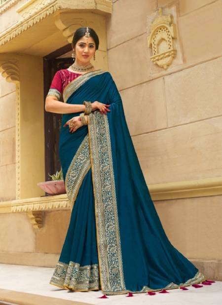 Teal Blue Colour Manyta By Suma Designer Wedding Wear Saree Wholesale Market In Surat With Price 1005