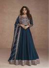 Teal Blue Colour Navya Aashirwad Function Wear Wholesale Gown Catalog 9517