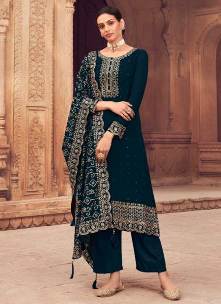 Teal Blue Colour Nitya Vol 185 LT Wholesale Designer Salwar Suits Catalog 85002