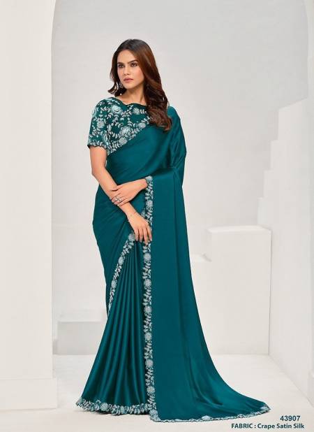 Teal Blue Colour Norita Saanjh By Mahotsav Designer Party Wear Saree Online Wholesale 43907