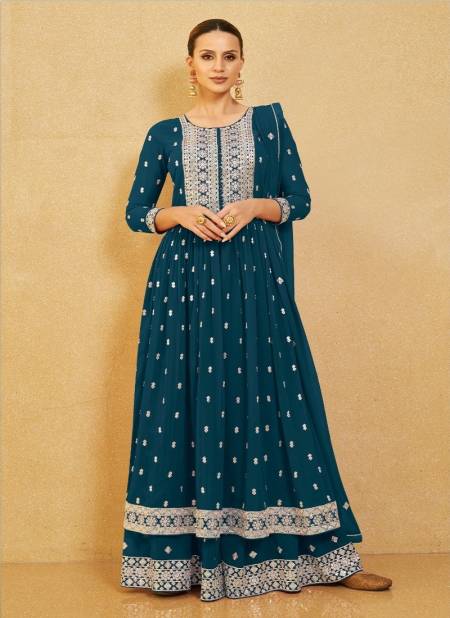 Teal Blue Colour Nura By Aashirwad Designer Salwar Suit Catalog 9614