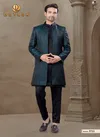 Teal Blue Colour Outluk Wedding Collection Vol 37 Wedding Wear Mens Indo Western Manufacturers 3711