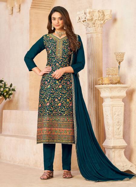 Teal Blue Colour Pashvi 108 A To 108 F Designer Salwar Suits Catalog 108 D