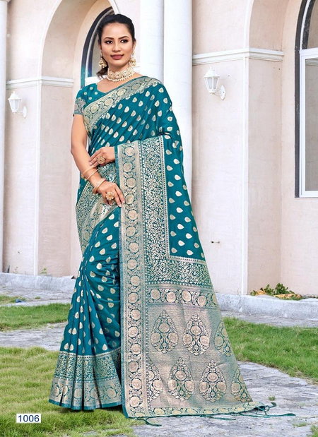 Teal Blue Colour Plazzo Silk Vol 4 By Bunawat Silk Wedding Sarees Wholesale Shop In Surat 1006