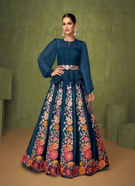 Teal Blue Colour Sayuri Super Hit Designs Wedding Salwar Suit Catalog 5206