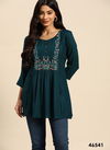Teal Blue Colour Short Top Vol 1 By Mahotsav Embroidered Rayon Wester Top Exporters In India 46541