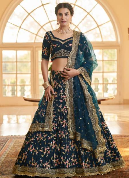 Teal Blue Colour Shrinagar Vol 6 Wedding Wear Wholesale Designer Lehenga Choli 802