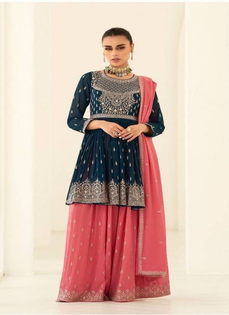 Teal Blue Colour Somya By Aashirwad Wedding Salwar Suits Catalog 9660
