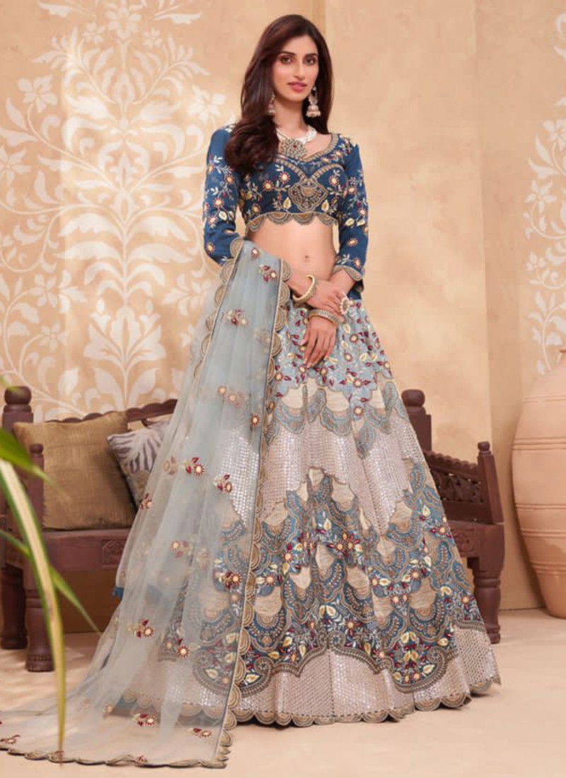 Teal Blue Colour Sparkle Vol 2 Wholesale Designer Party Wear Lehenga Choli Catalog 1040