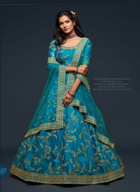 Teal Blue Colour The Modern Vibes Vol 1 By Zeel Clothing Designer Lehenga Choli Exporters In India 7807