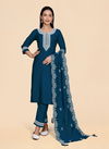 Teal Blue Colour VT1018 To VT1021 By VT Designer Wholesale Kurti With Bottom Dupatta Orders In India VT1018