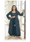 Teal Blue Colour Zainub By Shreematee Plazzo Suits Catalog 134