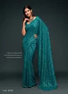 Teal Blue Colour Zeel The Starlit Sarees Georgette Party Wear Saree Wholesale Online 1002